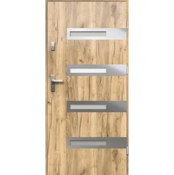 Vchodové dveře Vchodové dveře ocelové Rea P55 90 L hnědá otevírání ven