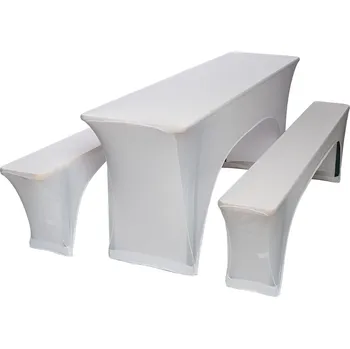 Napínací potah TENTino Elastický potah STANDARD na pivní set 200x50 - 200x70 cm Barva ubrusu: BÍLÁ / WHITE