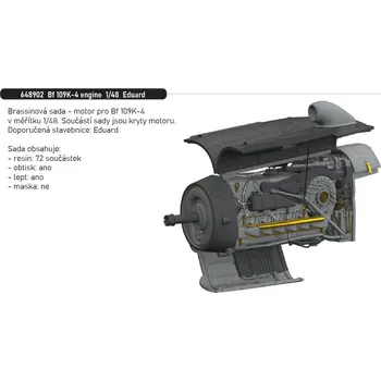 Plastikový model Eduard 1/48 Bf 109K-4 engine (EDUARD)