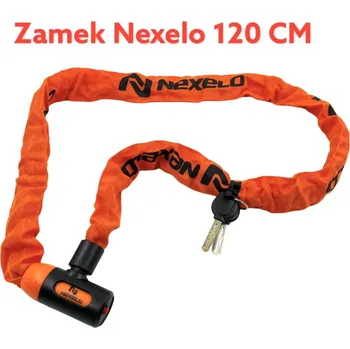 Zámek na kolo Zámek Nexelo řetez 120 cm článek průměr 6mm oranžový