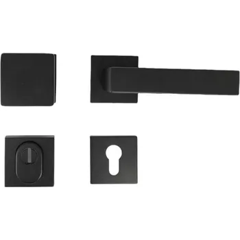 Dveřní kování COBRA OCHRANNÉ KOVÁNÍ C401-S Provedení: PZ LI/RE (klika oboustranná/koule), Povrch: Černá