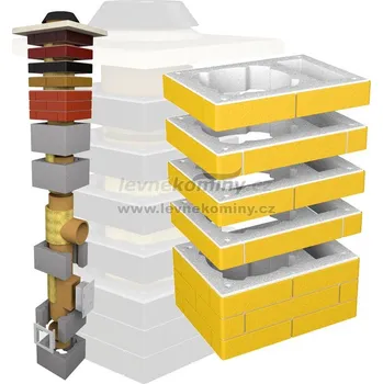 Komín Příplatek za žluté prstence pro jednoprůduch s ventilační šachtou - 5 m