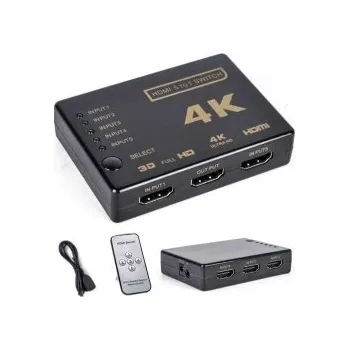 Video kabel 4K HDMI přepínač 5x1, Podporuje 4K2K, 3D video formáty