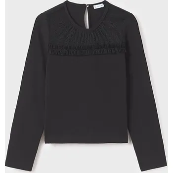 Dámská halenka Mayoral Dívčí tričko s dlouhým rukávem Mayoral 830 modré barva: černá, Rozměr: 152 (12 let)