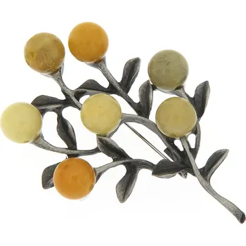 Brož Brož - větvička s oranžovými korálky 9001688-2