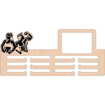 věšák na medaile Dřevěný věšák na medaile - Kulturistika/Fitness Nic nepřidávat