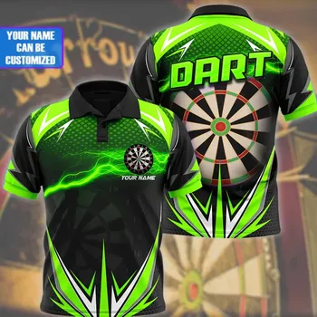 Sportovní unisex tričko 3D potisk DARTS na míru Velikost: 4XL, Barva (Varianta): Polo košile 2
