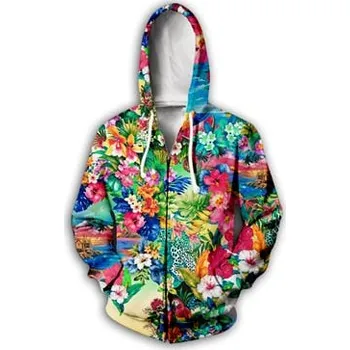 Dámská mikina Mikina s 3D potiskem květované vzory Velikost: XS, Barva (Varianta): Jako na obrázku 12