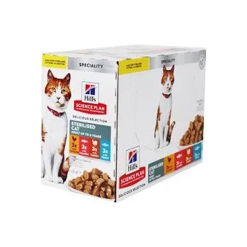 Pro kočku Hill's Fel. SP Adult Ster.Chic&Fish&Trou&Tur Kap12x85g