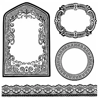 Pryžová HD razítko - ozdobné rámy