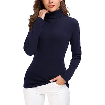 Dámské dlouhé triko s rolákem Tmavě modrá