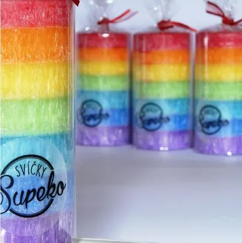 Svíčka Supeko čakrová svíčka váleček barevný 5x9 cm