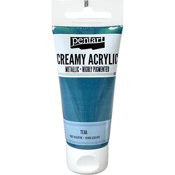 Vodová barva Krémová akrylová barva 60ml metalická - modrozelená