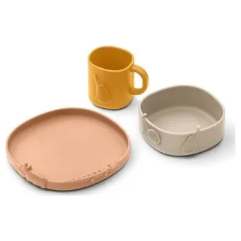Jídelní set Liewood Kine Silikonový jídelní set - Tuscany Rose Mix