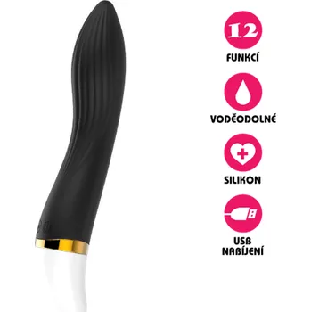 Vibrátor VšeNaSex.cz Silikonový vibrátor USB Erotic Vibe černý