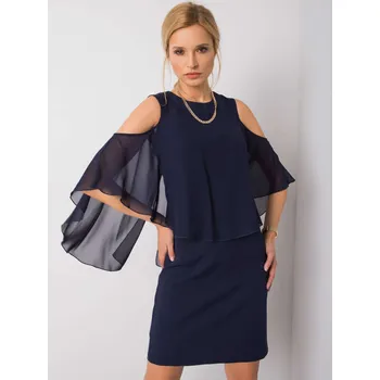 Dámské šaty Tmavě modré společenské šaty 12301 - Gemini tmavě modrá 36