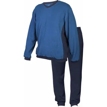 Pánské pyžamo Pánské froté pyžamo, dlouhé JOLAP 901 modrá XXL