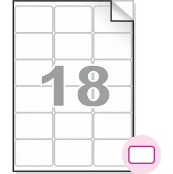 Samolepící etiketa Samolepící etikety, A4, 100ks, (66x46,6mm), 18ks/A4 - zaoblené