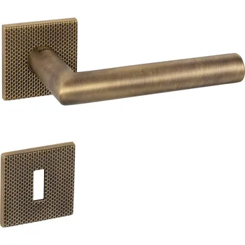 Dveřní kování TI - FAVORIT - HR 4002 5SQ T2 bez spodní rozety, klika/klika OGS - Bronz česaný matný (77)