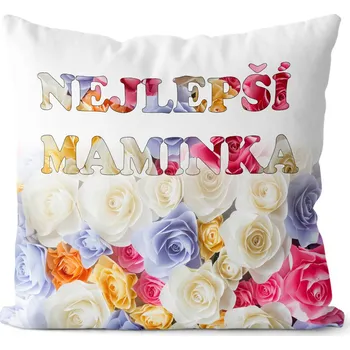Dekorativní polštářek Polštář 40 x 40 cm - Nejlepší maminka růže