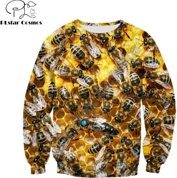 Pánská mikina Mikina unisex s 3D potiskem včela a med Velikost: 7XL, Barva (Varianta): Mikina