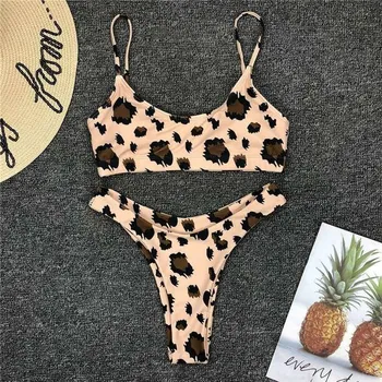 Dámské plavky Sexy bikiny s leopardím vzorem - Jak ukazuje fotografie 1,M