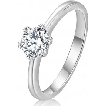 Prsten 7AE Stříbrný zásnubní prsten moissanit - velikost 52 - AN0015-52