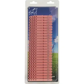 Značení hospodářského zvířete Ušní značky Ovitag pro selata, ovce a kozy 01-100 červené