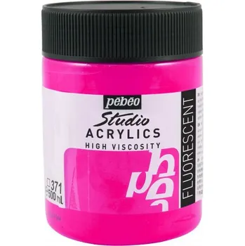 Vodová barva Akrylová barva Pébéo Studio Acrylics - 371 Fluorescent Pink Objem: 500 ml
