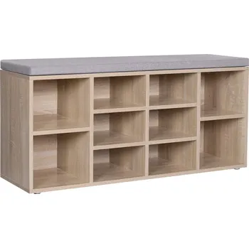 Botník Polstrovaná lavice na boty dub Song