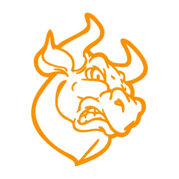 Samolepící dekorace Býk 013 pravá rozzuřený (06 - oranžová) SAMOLEPKA NA AUTO, NÁLEPKA, FÓLIE, POLEP, TUNING, VLASTNÍ TEXT, TISK, AUTOSAMOLEPKY.cz, POLEPY, OBRÁZEK, LOGO, 3D STICKERS