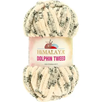 Příze Himalaya Dolphin Tweed 92002 bílá s černou