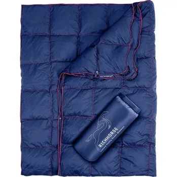 Horské kolo Outdoorová ultralehká péřová deka - Modrá, 192 x 132 cm