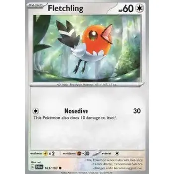 Sběratelská karetní hra Pokémon PAL 163/193 Fletchling - Paldea Evolved Stav: Near Mint, Verze: REVERSE HOLO
