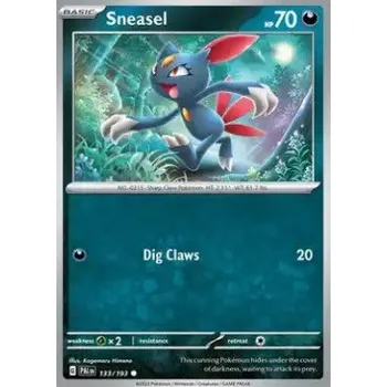 Sběratelská karetní hra Pokémon PAL 133/193 Sneasel - Paldea Evolved Stav: Near Mint, Verze: REVERSE HOLO