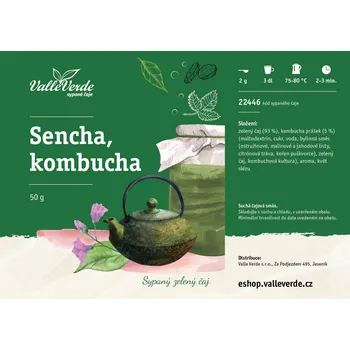 Čaj Valle Verde Sencha/Kombucha 50 g sypaný čaj