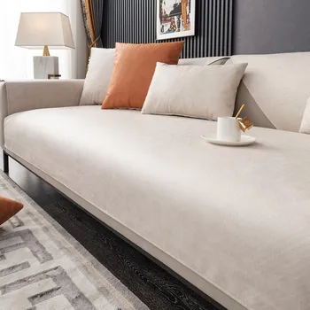 Napínací potah Voděodolný přehoz na pohovku, či křeslo z umělé kůže (XL) Barva: Béžová, Rozměry (cm): 110 x 110 cm