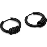 Troli Černé pánské kruhové náušnice KS-150 + 2 měsíce na vrácení zboží