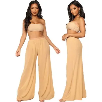 Dámské kalhoty Plážové široké kalhoty - Meruňka,XL