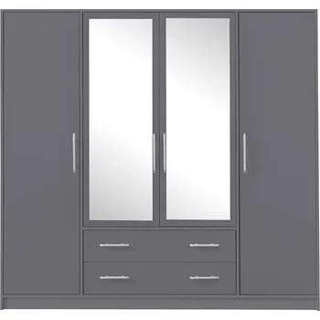 Šatní skříň SMART a | šatní skříň SRL1 + zrcadlo | 200 cm | antracit