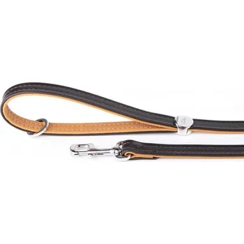 Vodítko pro psa Vodítko kůže Hermitage M 110cm/22mm hnědé/okrové MF