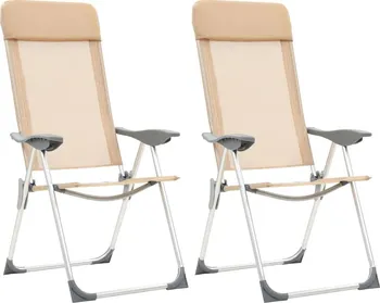kempingová židle vidaXL Skládací kempingové židle hliníkové 2 ks
