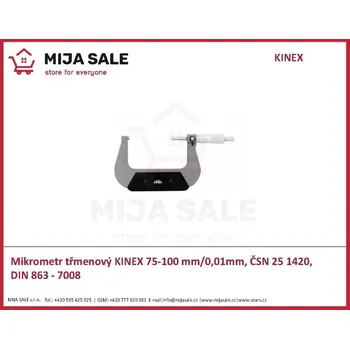 Mikrometr třmenový KINEX 75-100 mm/0,01mm, ČSN 25 1420, DIN 863 - 7008