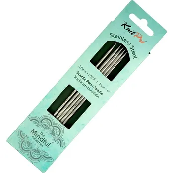 Jehlice KnitPro Mindful 5 ks ponožkových jehlic 15 cm 3 mm