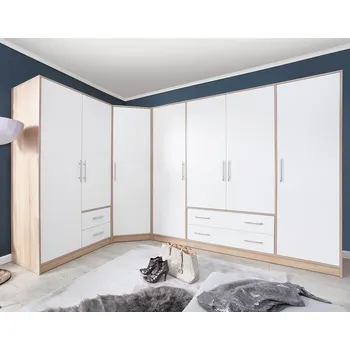 Šatní skříň SMART sb | sestava šatních skříní | 195x295 cm | sonoma/bílá