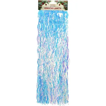 Vánoční ozdoba Vánoční lameta s duhovým efektem vlnkovaná