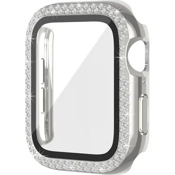 Pouzdro na mobilní telefon Pouzdro Worryfree Bling Bumper Case pro Apple Watch 45mm, stříbrná
