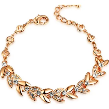 Náramek B-TOP Dámský náramek Leaves - růžové pozlacení