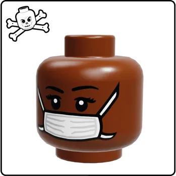 Stavebnice LEGO Hall of Bricks LEGO® Hlava minifigurky - Corona Masked Head Reddish Brown