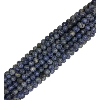 Korálek Achát modrý-žihaný 10mm šňůra